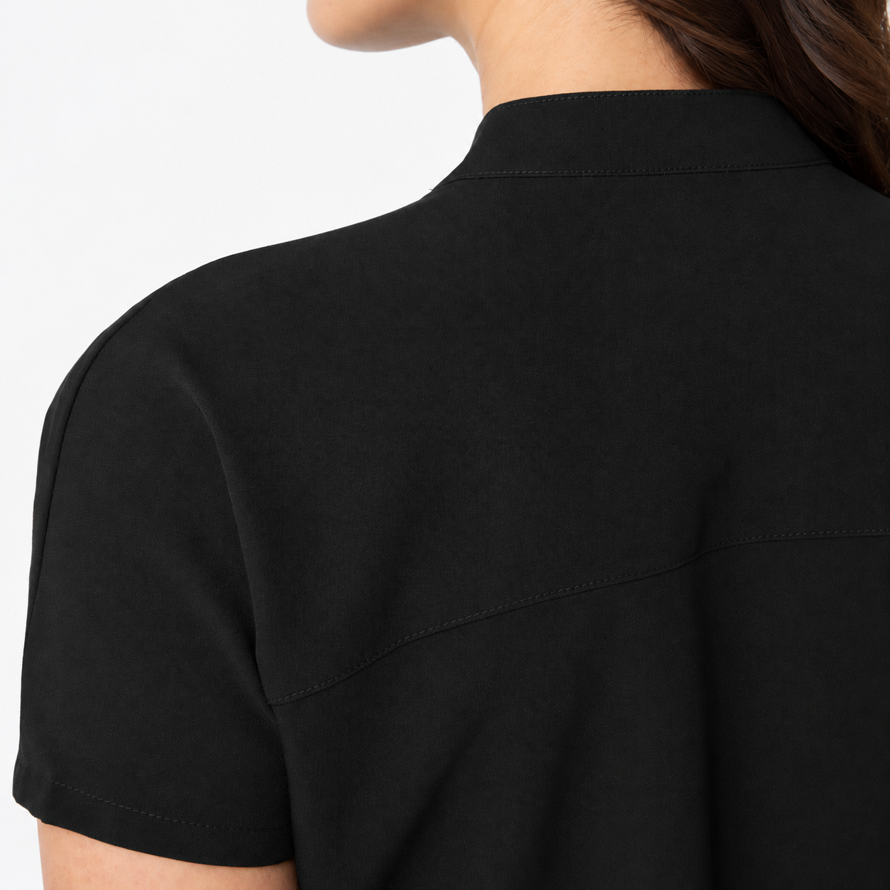 Bluza medyczna damska ze stójką Zoja, kolor czarny, zdjęcie