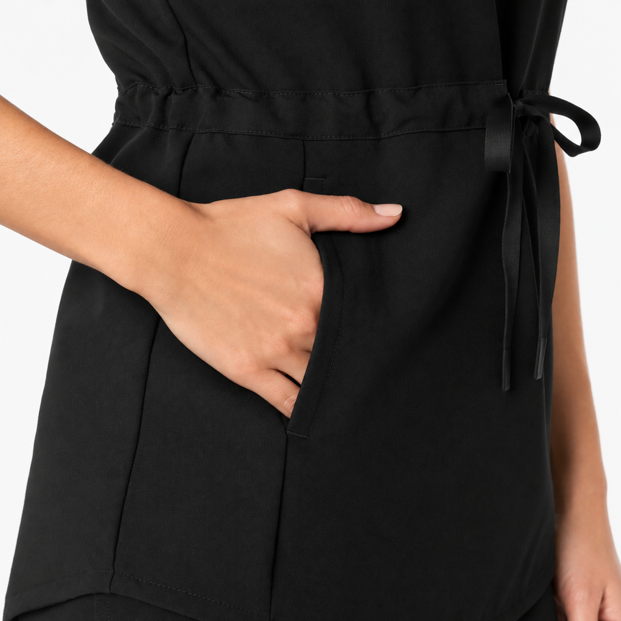 Bluza medyczna damska ze stójką Zoja, kolor czarny, zdjęcie